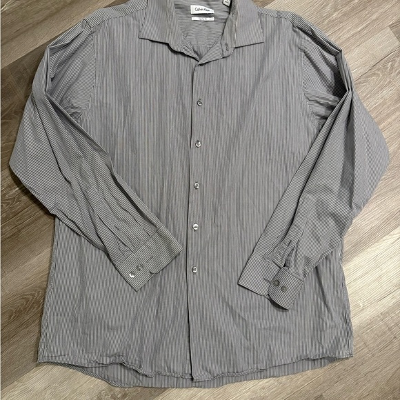 Calvin Klein Black and White Striped Shirt - Picture 1 of 7